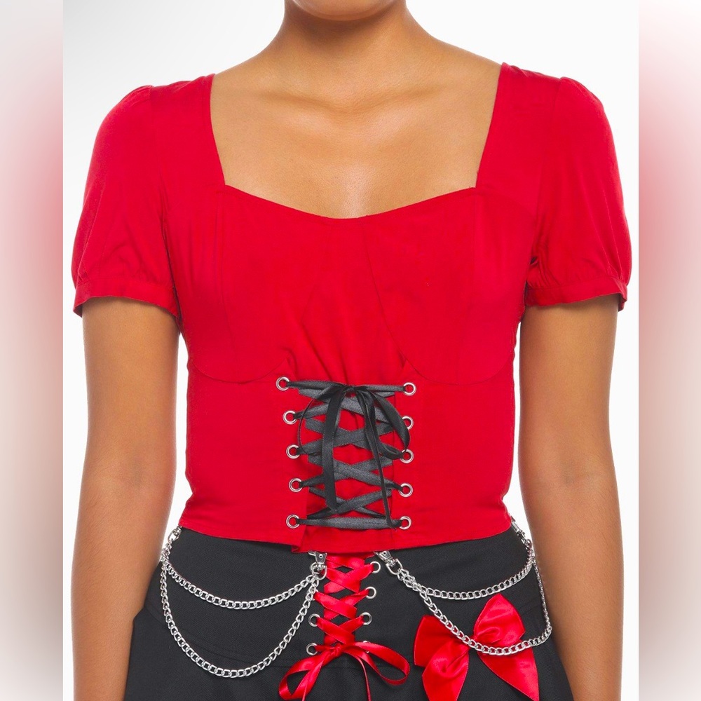 Thorn and Fable red corset top size small brand new condition never worn.